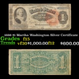 1886 $1 Martha Washington Silver Certificate Grades f+