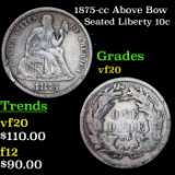 1875-cc Above Bow Seated Liberty Dime 10c Grades vf, very fine