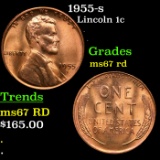 1955-s Lincoln Cent 1c Grades GEM++ Unc RD
