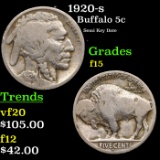 1920-s Buffalo Nickel 5c Grades f+