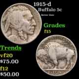 1915-d Buffalo Nickel 5c Grades f+