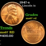 1947-s Lincoln Cent 1c Grades GEM++ Unc RD