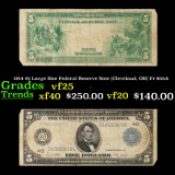 1914 $5 Large Size Federal Reserve Note (Cleveland, OH) Fr-855A Grades vf+