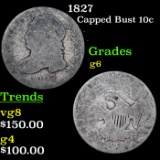 1827 Capped Bust Dime 10c Grades g+