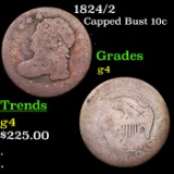 1824/2 Capped Bust Dime 10c Grades g, good