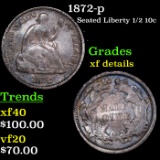 1872-p Seated Liberty Half Dime 1/2 10c Grades xf details
