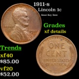 1911-s Lincoln Cent 1c Grades xf details
