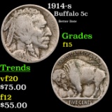1914-s Buffalo Nickel 5c Grades f+