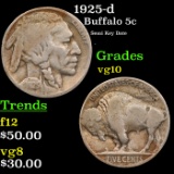 1925-d Buffalo Nickel 5c Grades vg+
