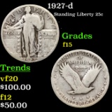 1927-d Standing Liberty Quarter 25c Grades f+