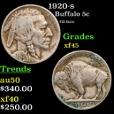 1920-s Buffalo Nickel 5c Grades xf+