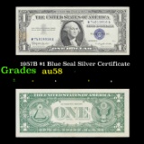 1957B $1 Blue Seal Silver Certificate Grades Choice AU/BU Slider