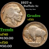 1927-s Buffalo Nickel 5c Grades vf++