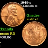1949-s Lincoln Cent 1c Grades GEM+ Unc RD