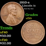1910-s Lincoln Cent 1c Grades vf++