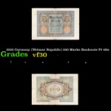 1920 Germany (Weimar Republic) 100 Marks Banknote P# 69a Grades vf++