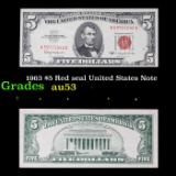 1963 $5 Red seal United States Note Grades Select AU