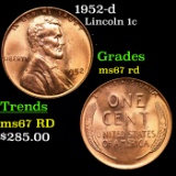 1952-d Lincoln Cent 1c Grades GEM++ Unc RD