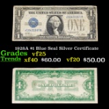 1928A $1 Blue Seal Silver Certificate Grades vf+