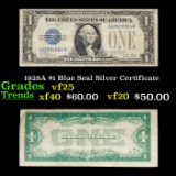 1928A $1 Blue Seal Silver Certificate Grades vf+