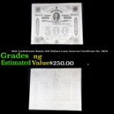 1863 Confederate States 500 Dollars Loan Interest Certificate No. 9929 Grades