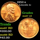 1952-s Lincoln Cent 1c Grades GEM++ Unc RD