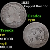 1835 Capped Bust Dime 10c Grades vg+
