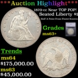 ***Auction Highlight*** 1870-cc Seated Liberty Dollar Near TOP POP! $1 Graded ms63+ By SEGS (fc)