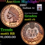 ***Auction Highlight*** 1887 Indian Cent 1c Graded ms65 rb By SEGS (fc)