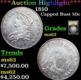 ***Auction Highlight*** 1810 Capped Bust Half Dollar 50c Graded Select Unc BY USCG (fc)