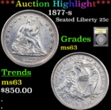 ***Auction Highlight*** 1877-s Seated Liberty Quarter 25c Graded Select Unc BY USCG (fc)