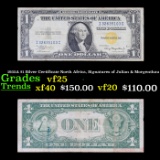 1935A $1 Silver Certificate North Africa, Signatures of Julian & Morgenthau Grades vf+