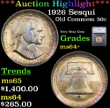 ***Auction Highlight*** 1926 Sesqui Old Commem Half Dollar 50c Graded ms64+ By SEGS (fc)