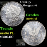 1897-p Morgan Dollar $1 Grades Choice Unc PL