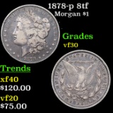 1878-p 8tf Morgan Dollar $1 Grades vf++
