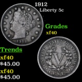 1912 Liberty Nickel 5c Grades xf