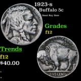 1923-s Buffalo Nickel 5c Grades f, fine
