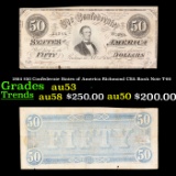 1864 $50 Confederate States of America Richmond CSA Bank Note T-66 Grades Select AU