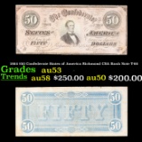 1864 $50 Confederate States of America Richmond CSA Bank Note T-66 Grades Select AU