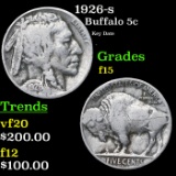 1926-s Buffalo Nickel 5c Grades f+