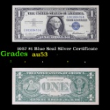 1957 $1 Blue Seal Silver Certificate Grades Select AU