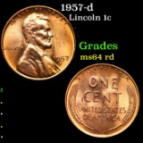 1957-d Lincoln Cent 1c Grades Choice Unc RD