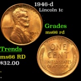 1946-d Lincoln Cent 1c Grades GEM+ Unc RD