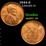 1944-d Lincoln Cent 1c Grades Gem+ Unc RB