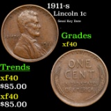 1911-s Lincoln Cent 1c Grades xf