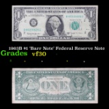 1963B $1 'Barr Note' Federal Reserve Note Grades vf++