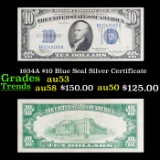 1934A $10 Blue Seal Silver Certificate Grades Select AU
