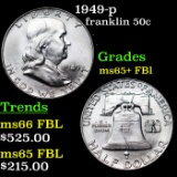 1949-p Franklin Half Dollar 50c Grades GEM+ FBL