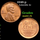 1948-p Lincoln Cent 1c Grades Choice Unc RB
