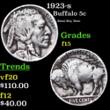 1923-s Buffalo Nickel 5c Grades f+